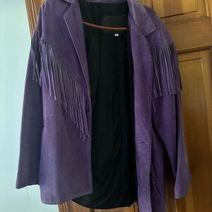 Vintage 80’s Suede Purple Fringe Women's Jacket
